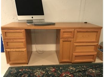 Custom Made Large Oak Office Desk