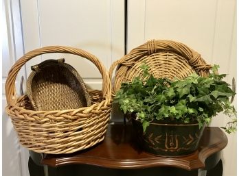Baskets And Faux Ivy