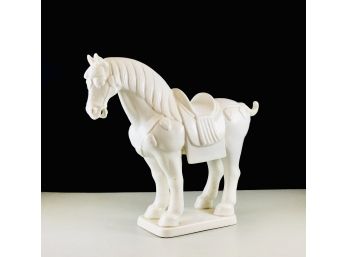 LARGE Vintage Porcelain Horse Statue