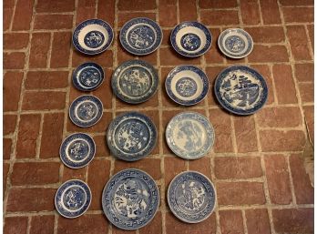 Assortment Of Blue China Plates