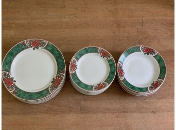 Set Of Gibson Holiday Dinner & Soup Plates