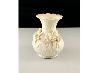 Vintage Porcelain Vase With Flower Motif