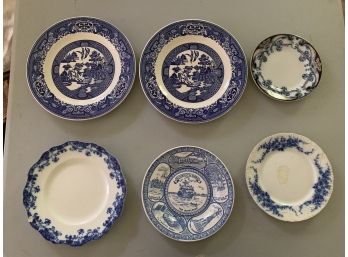 Lot Of Assorted Blue Plates