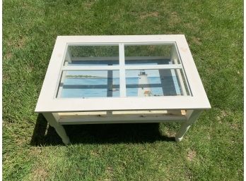 Nautical Coffee Table Wooden With Glass Top