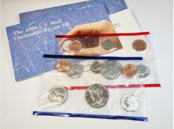 1991 Uncirculated Set P And D Mints