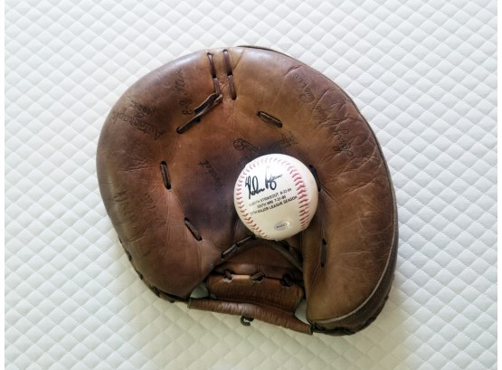 Vintage Baseball And Glove
