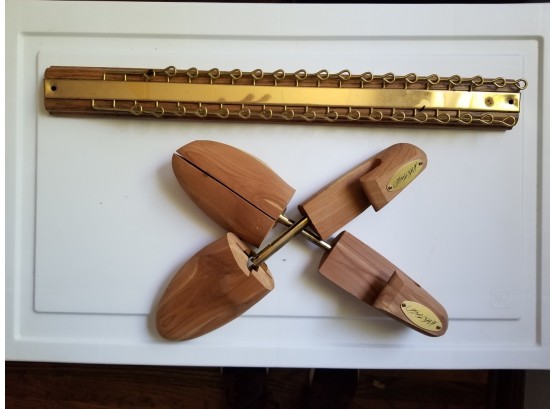 Vintage Shoe Trees And Tie Hanger