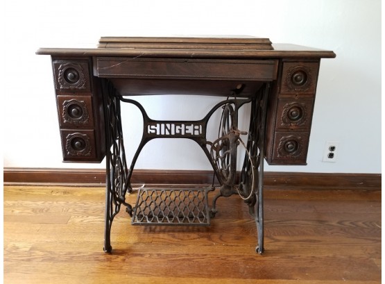 Antique Singer Sewing Machine - Intact!