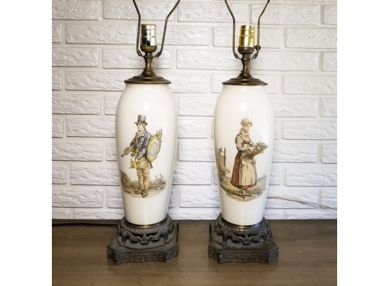 Vintage Handpainted Ceramic Lamps