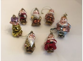Disney Seven Dwarfs Blown Glass Ornaments