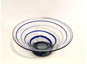 Blue Swirl Glass Bowl