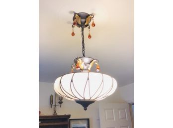 Ceiling Lamp With Amber Glass Drops
