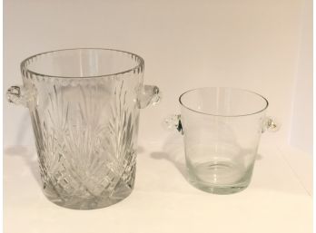 Two Glass Ice Buckets