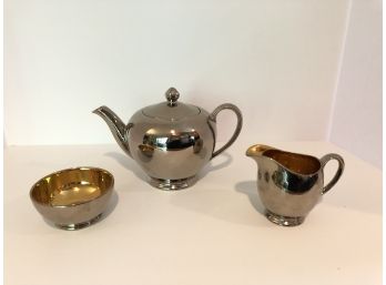 Royal WintonSilver Teapot, Creamer, Sugar