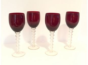Ruby Wine Goblets