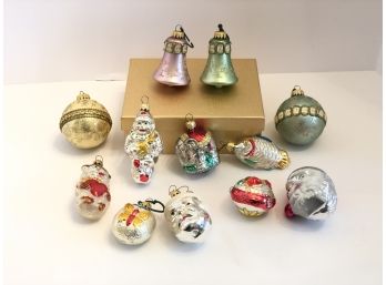 Twelve German Blown Glass Ornaments
