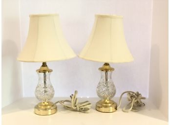 Two Petite Crystal Lamps