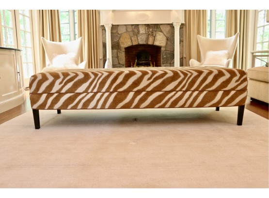Custom Made Zebra Cotton Chenille Bench /Daybed