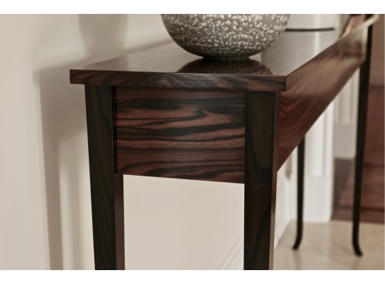 Solid Ebony Wood Console Sofa Table With Cabriole Legs
