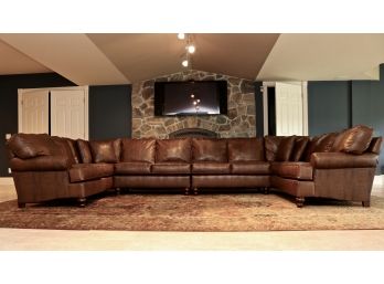 Extra Large Clayton Marcus Faux Leather Sectional Sofa