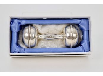 Sterling Silver Baby Rattle In Original Box 1.36 Ozt.