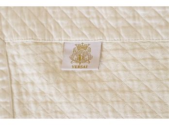 Court Of Versaille “Versai” Egyptian Cotton Sateen Queen Size Woven  Matelasse Coverlet Plus Gift With Purchase