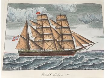 Hand Crafted Etching Ship Print