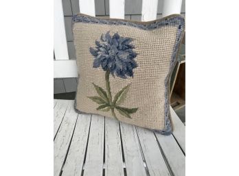 Petite Needlepoint And Velvet Pillow