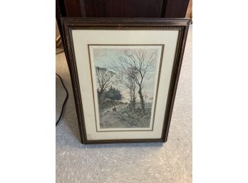 Vintage Hand Colored Etching By Slocombe