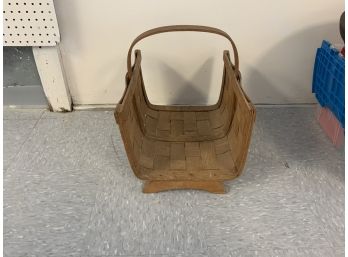 Footed Woven Wood Carrier