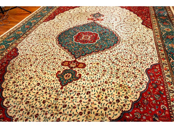 Large Brightly Colored Hand Knotted Area Rug (10'5' X 16')