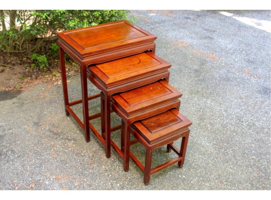 Set Of Four Wood Nesting Tables