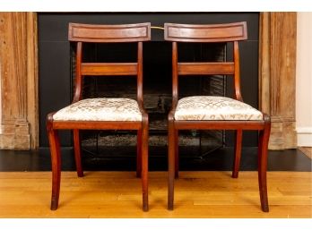Pair Of Two Antique Ladder Back Chairs