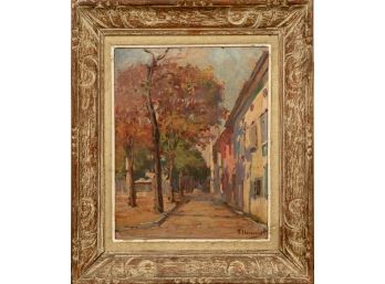 Antique Framed Signed Y. Liaoncourt Oil On Board Painting