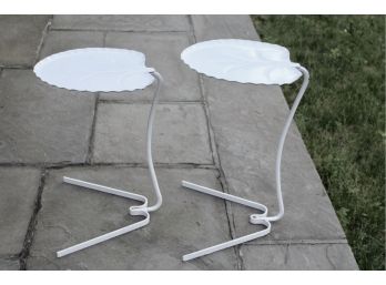 Pair Of Leaf Form Metal Stacking Side Tables