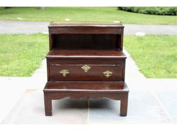 Uniquely Rare Vintage Library Step End Table With Interior Lock Box