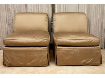 Pair Of Silk Slip Chairs