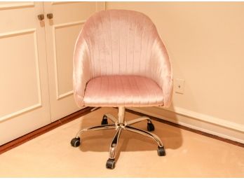 Soft Lilac Ribbed Swivel Upholstered Desk/Vanity Chair