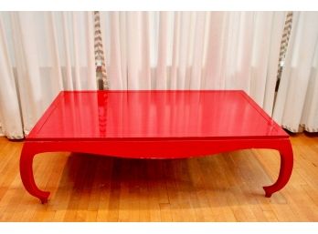 Red Lacquer Asian Style Coffee Table
