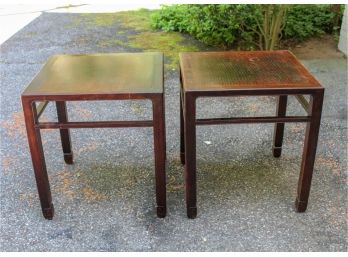 Pair Of Square Wood End Tables