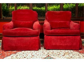 Pair Of Baker Furniture Arm Chairs With Matching Pillow