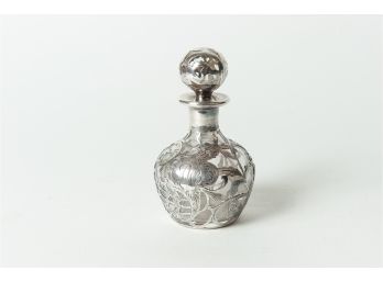 Beautiful Antique Silver And Glass Perfume Bottle