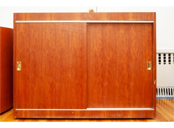Mid-Century Sliding Door Storage Cabinet
