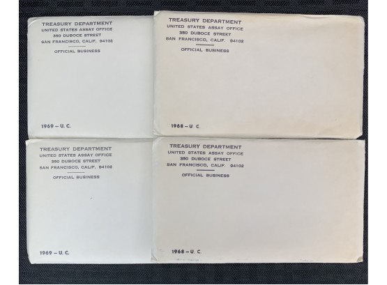 Lot Of 4 U.S. Mint  Uncirculated Sets 1968 & 1969
