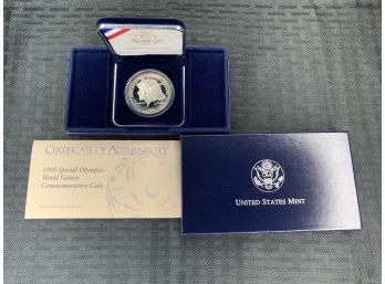 U.S. Mint 1995 Special Olympics Silver Dollar Proof Coin 90% Silver