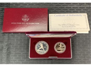 1992 U.S. Olympics Coin Set Silver Dollar And Half Dollar