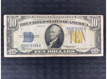Series Of 1934 Ten Dollar Silver Certificate U.S. Bank Note