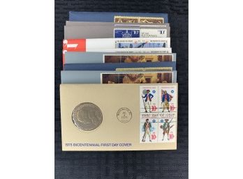 Lot Of (10) American Bi Centennial Medals / First Day Covers
