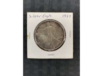 1987 American Silver Eagle One Dollar Coin  .999 Fine Silver