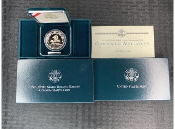 1999 U.S. Mint Botanic Gardens Proof Silver Dollar Coin